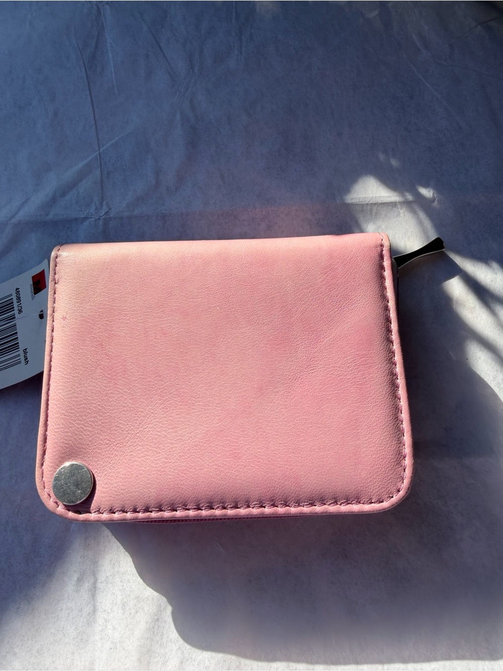 MUNDI Pink Genuine Leather Zip Card Holder with ID Window NWT - Picture 3 of 8
